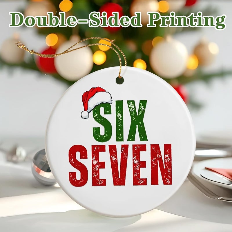 DUJITODOH 67 Christmas Ornament, Funny 6 7 Meme Ornament, Six Seven Ornaments, Funny Christmas Ornaments 2025, Teen Gen Alpha Xmas Gift, 67 Meme Gift, Stocking Stuffers for Teens - Image 3